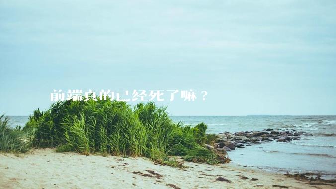 前端真的已经死了嘛?